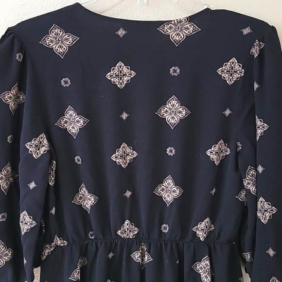 Carly Jean Los Angeles Black Brown Boho Button Front Dress - Size Large - Picture 6 of 8